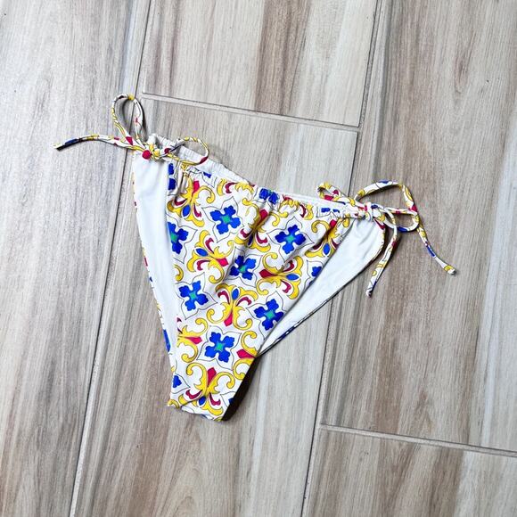 WeWoreWhat Ruched String Bottom In Pearl Tile Size L - Picture 4 of 8